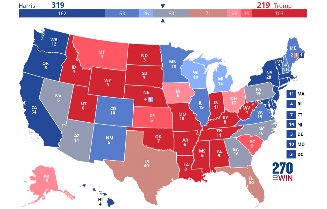 270toWin - 2024 Presidential Election Interactive Map